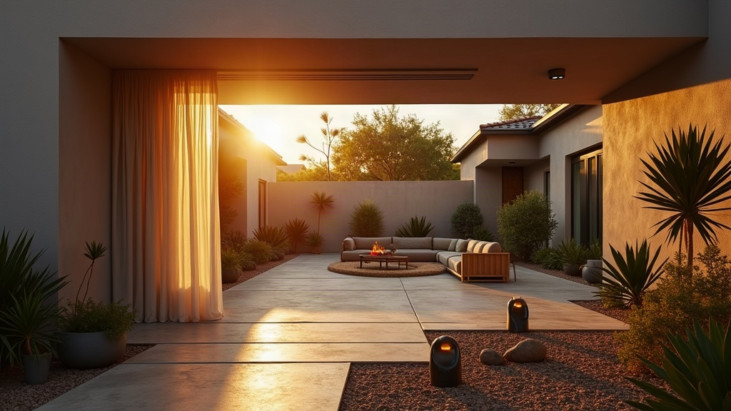 Newly renovated kitchen interior, cinematic evening light